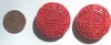 2 29x11mm Red Cinnabar Disks